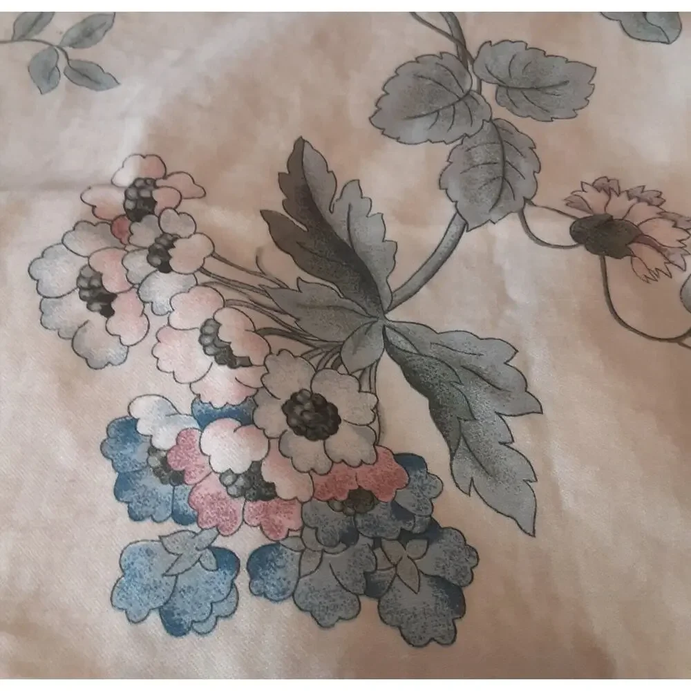 Vintage 1983 Handmade Tablecloth Floral NOTE